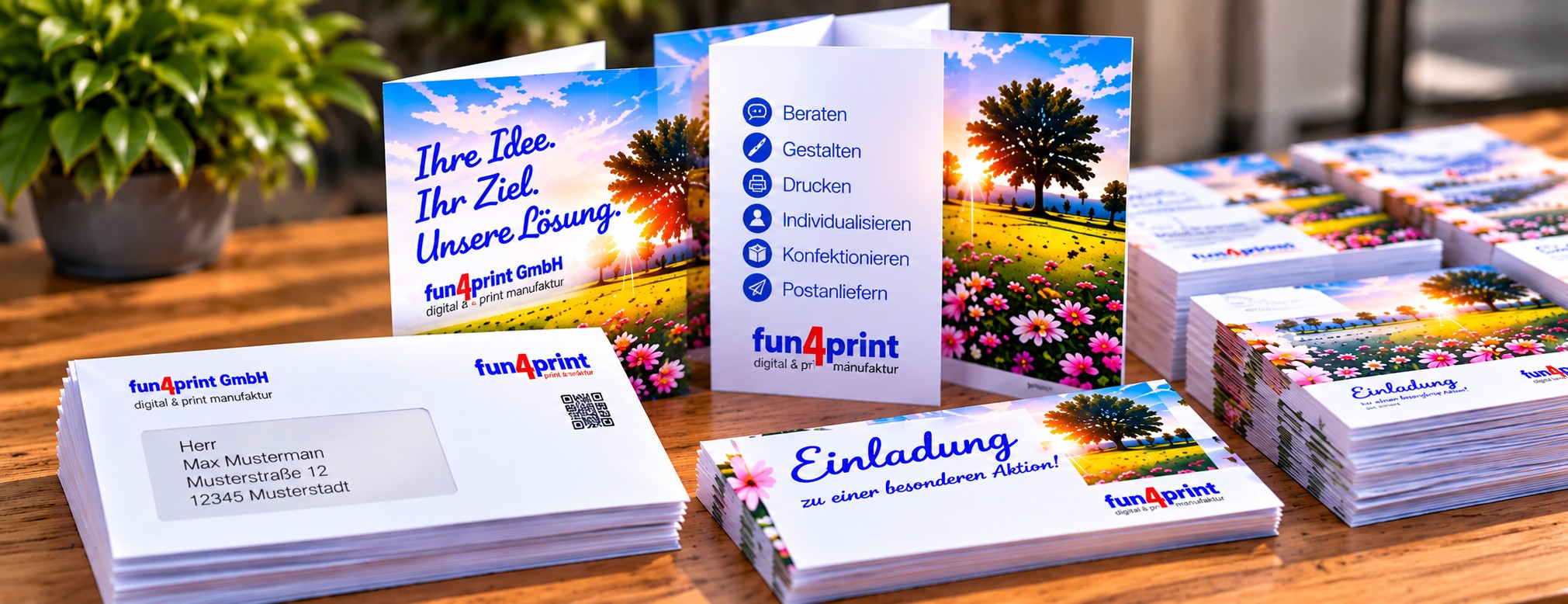 Postkarten, Werbebriefe, Selfmailer, Flyer und Folder